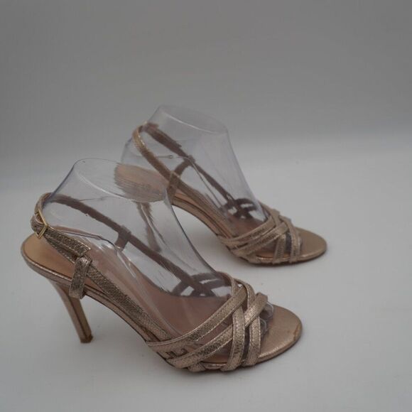 Kate Spade Metallic Gold Sexy Strappy Open Toe Stilettos Size 9M - Picture 5 of 7